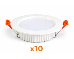 LED Inbouwspots Wit 10 Stuks - 9W - 3000K Warm Wit - Lage Inbouwdiepte - Rond - 765-810 Lumen
