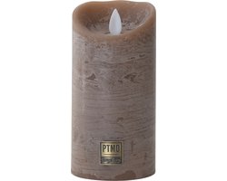 Led kaars - PTMD LED Light Candle rustic brown moveable flame - Medium - Bruin