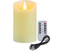 Led Kaarsen - Oplaadbare Vlamloze - Sfeer Creëren - Echt Wax Materiaal - 7.5x12.5cm - Wit