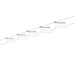 LED Kabelsysteem Vijf Spots Uitbreidbaar Chroom Satijn