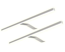 LED kastverlichting opbouwlamp set van 2 warm wit 600mm chroom