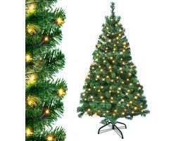 LED Kerstboom 180cm Met Warmwitte Lampjes 8 Lichtmodi Automatisch Opvouwbaar IP44 Binnen Kerstdecoratie Met Standaard