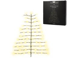 LED Kerstboom voor aan de Muur – 136 Warm Witte LED’s – 120x100 cm – Flexibele Draadboom – Inclusief Stekker – Indoor & Overkapt Buiten – Ruimtebesparende Wanddecoratie
