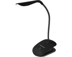 LED Klemlamp - Estoya Denib - 3W - Helder/Koud Wit 5500K - Touch Schakelaar - Dimbaar - Flexibele Arm - Mat Zwart - Kunststof