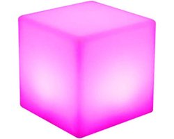 LED Kubus Kruk - Zitkubus Barkruk - Sfeer Creëren - Waterdicht PE Materiaal - 30 x 30 x 30 cm