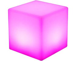 LED Kubus Kruk - Zitkubus Verlichting - Decoratieve Sfeer - Afstandsbediening Kleuren - 30 x 30 x 30 cm - Multicolor