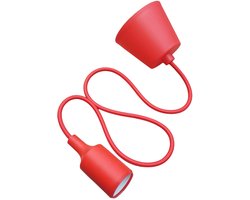 LED lamp DIY | pendel hanglamp - strijkijzer snoer | E27 siliconen fitting | rood