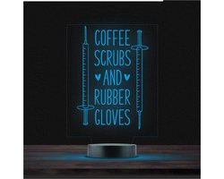 Led Lamp Met Gravering - RGB 7 Kleuren - Coffee Scrubs And Rubber Gloves