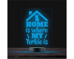 Led Lamp Met Gravering - RGB 7 Kleuren - Home Is Where My Yorkie Is