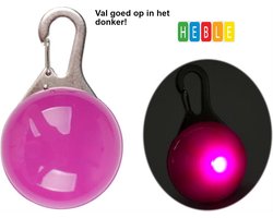 Led Lampje voor aan halsband - Honden lampje - Hond zichtbaar in donker - LED- Lampje - Halsbandverlichting - Roze - van Heble®