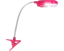 LED Leeslamp met klem - roze - 25 cm - Inclusief batterijen - Flexibele klemlampen