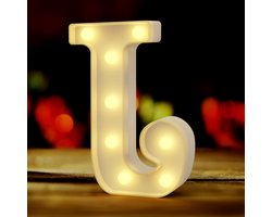 Led Letter J - Decoratieve Lamp Verlicht Teken - Feestdecoratie - Zelf te Combineren - Groot Formaat - Wit