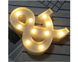 Led Letterlamp - Decoratieve Lamp - Feestelijke Verlichting - Werkt op Batterijen - Warm Wit