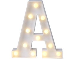 LED Letterlamp - Decoratieve Verlichting - Feestelijke Decoratie - Combineren van Woorden - 22 cm Hoog - Wit