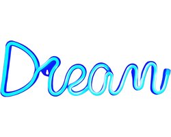 LED Letterlamp “Dream” - Voor Wanddecoratie, Verjaardag & Bruiloft - USB Oplaadbare Neon Light Up Letter - Vakantie & Feestdecoratie - Kleur uitzenden: Blauw