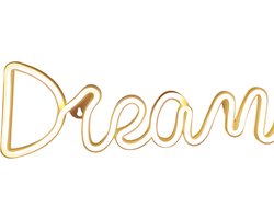LED Letterlamp “Dream” - Voor Wanddecoratie, Verjaardag & Bruiloft - USB Oplaadbare Neon Light Up Letter - Vakantie & Feestdecoratie - Kleur uitzenden: Warm Wit