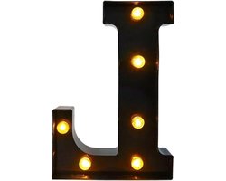 LED Letterlamp - Lichtgevend Alfabet - Feestelijke Decoratie - 26 Engelse Letters - 22CM Hoog - Zwart