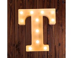LED Letterlamp - Verlichte Tekens - Feest Decoratie - Vintage Stijl - 22 cm Hoog - Wit