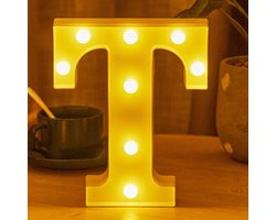 Led Letterlamp - Verlichte Tekst - Feestelijke Decoratie - Doe-het-zelf Combinatie - 16x11 cm - Geel
