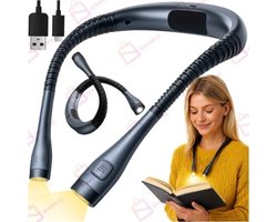 LED Lezen Neklamp Oplaadbaar USB-C – leeslampje voor boek – Flexibele leeslampje 3 Lichtkleuren – leeslampje voor in bed – 55974