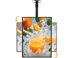 LED Lichtbak - Klikframe Display - Menu Tonen - Verstelbare Beugel - 60x100 cm - Zilver