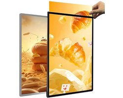 LED Lichtbak - Verlicht Menu - Reclame Tonen - Ultraslank Gehard Glas - A3 Formaat - Zwart