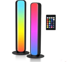 LED Lichtbalk RGB + Wit - 2 Stuks - USB - 4 standen - Op Afstandsbediening - Tafellamp - Light Bar - LED Sfeerverlichting