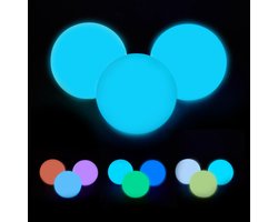 LED lichtbol - set van 3 - Ø 7,5 cm - kleurverandering - sfeerverlichting - zonder snoer