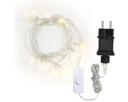 Led-lichtsnoer met schakelaar - 10 leds, warmwit, 295 cm binnenshuis