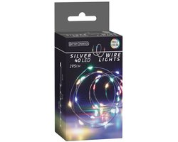 Led Lichtsnoer Zilverdraad, 195cm - Gekleurd