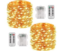 LED lichtsnoeren Set – 2 x 8M - met afstandsbediening – 8 modi