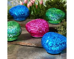 Led Lichtstenen - Decoratieve Steentjes - Sfeerverlichting Tuin - Set van 3 - 17 x 145 cm - Meerkleurig