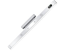 LED Light Bar – Wit - Wandlamp voor Binnen - 5W Oplaadbaar met Touch Control & Batterij Display – 2500mAh – 2 x Magnetische Bevestiging – Draadloze LED Verlichting voor Kast & Spiegel