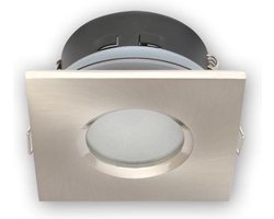 LED line Inbouwspot - Vierkant - Waterdicht IP44 - GU5.3 Fitting - 83x83 mm - Satijn