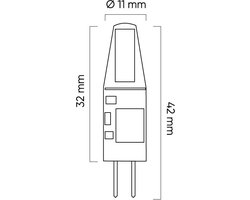 LED Line - LED G4 - 1.5W vervangt 15W - 6000K daglicht wit - 30x10mm