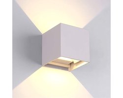LED Line - LED Wandlamp Wit - 2x3W - Up and Down verstelbare lichtspreiding - 3000K warm wit licht