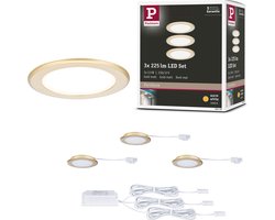 LED-meubelinbouwlampen Set van 3 rond 65mm 3x2,5W 3x180lm 230/12V 3000K Goud mat