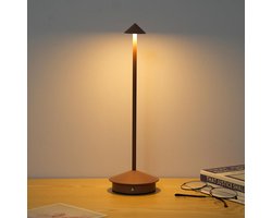 LED-nachtlampje voor op tafel in restaurant, dimbaar met touchbediening, sfeerverlichting voor op het bed, tafellamp voor op het bureau in een koffiebar, bruin