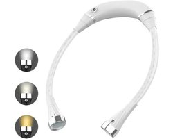 LED Neklamp – Oplaadbare Leeslamp voor Boek – Flexibel & Dimbaar – Ideaal voor Lezen in Bed – Wit