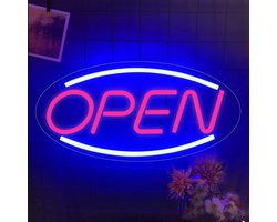 LED Neon Open Sign - Protecu 3D Art Open Neon Sign | USB Powered Neon Lights LED Signs for Wall Decor Business Window Store Bar Restaurant Door (Open) - beschadigde verpakking