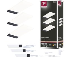 LED-onderkastverlichting Bredo Naderingsschakelaar Set van 3 3x2,5W 80x190mm 3x180lm 230/12V Zwart