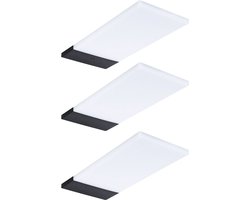 LED-onderkastverlichting Bredo Naderingsschakelaar Set van 3 3x2,5W 80x190mm 3x180lm 230/12V Zwart