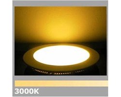 LED Paneel dimbaar Downlight set van 4 stuks Ronde inbouw ledspots 6W 3000K Warm Wit licht Buitendiameter 120mm met dimbare driver.