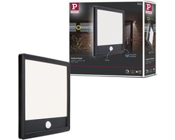 LED-paneel voor buiten Lamina Backlight Schemergestuurde bewegingsmelder (IR) zeewater bestendig IP44 hoekig 250x250mm 3000K 14,5W 950lm 230V Zwart Kunststof