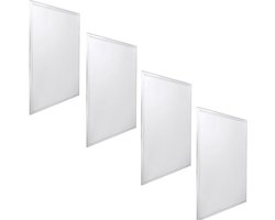 Led panelen set - Plafondlampen - Inbouw verlaagd plafond - Warm wit licht - 60 x 60 cm - Wit frame