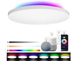 LED Plafondlamp 30Cm - LED Badkamerlamp - RGB Plafondlampen - Smart App & Afstandsbediening - 2.4GHz WiFi - Werkt met Alexa, Google Home, Tuya - Voor Keuken, Badkamer, Woonkamer - Verlichting overkapping - Plafonniere - Plafond lamp