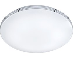 LED Plafondlamp - Badkamerlamp - Torna Apity - Opbouw Rond 24W - Spatwaterdicht IP44 - Dimbaar - Warm Wit 3000K - Glans Chroom - Aluminium
