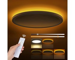 LED Plafondlamp Dimbaar 24W - Plafondlamp met Afstandsbediening - 2000K Nachtlampje Warm, Paneel 3000K-6500K Dimbaar voor Slaapkamer Kinderkamer Woonkamer Rond Wit - Ø30cm - Plafonniere
