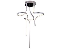 LED plafondlamp "Loop Line" Metaal Zwart, Zilver LED hanglamp Hoogte 83cm