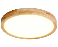Led Plafondlamp Moderne 24W 30cm Plafonnière Houten voor Woonkamer Keuken Slaapkamer Natuurlijk Licht